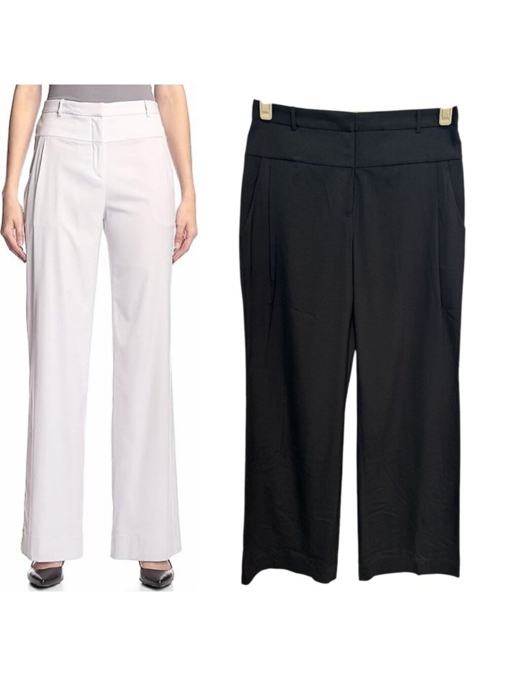 Halston Heritage Wide-Leg High-Rise Pants - Black (Size 8)